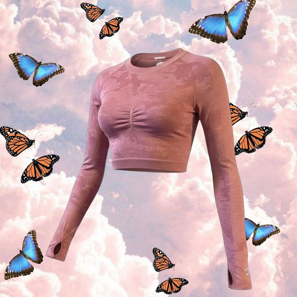Gymshark Pink Long Sleeve Crop Top